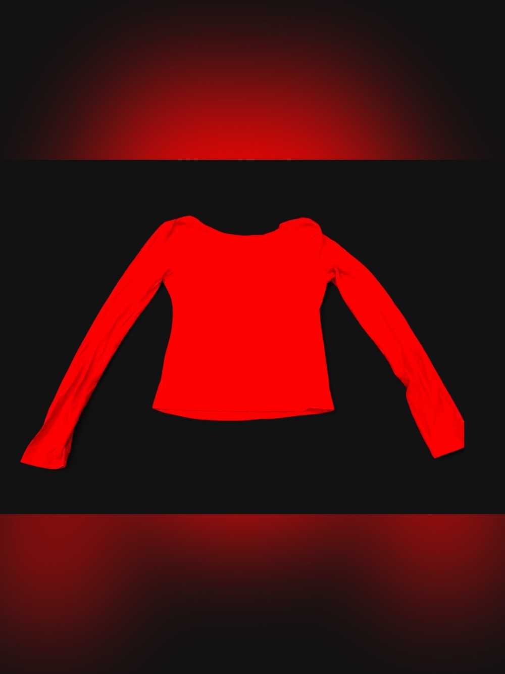 Women's Red Long-Sleeve Boatneck Top